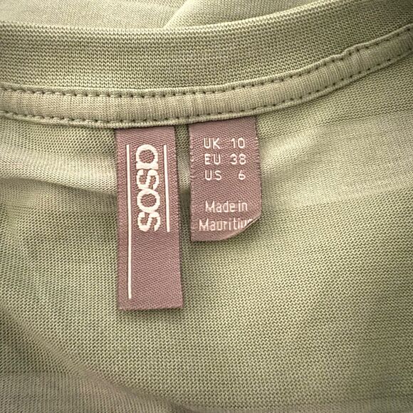 ASOS Oversized T-Shirt Dress Two Tone Pastel Green Striped Spring US Size 6 - Picture 4 of 5